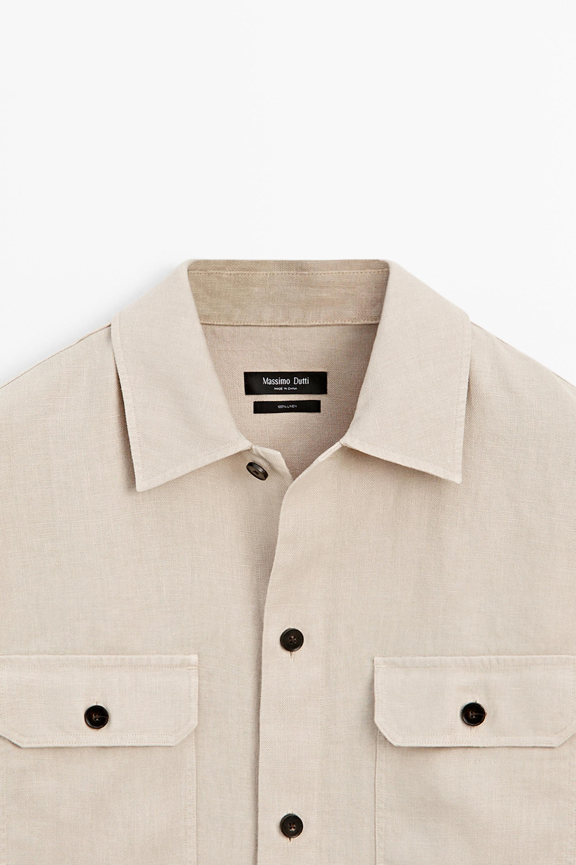 Surchemise poches 100 % lin